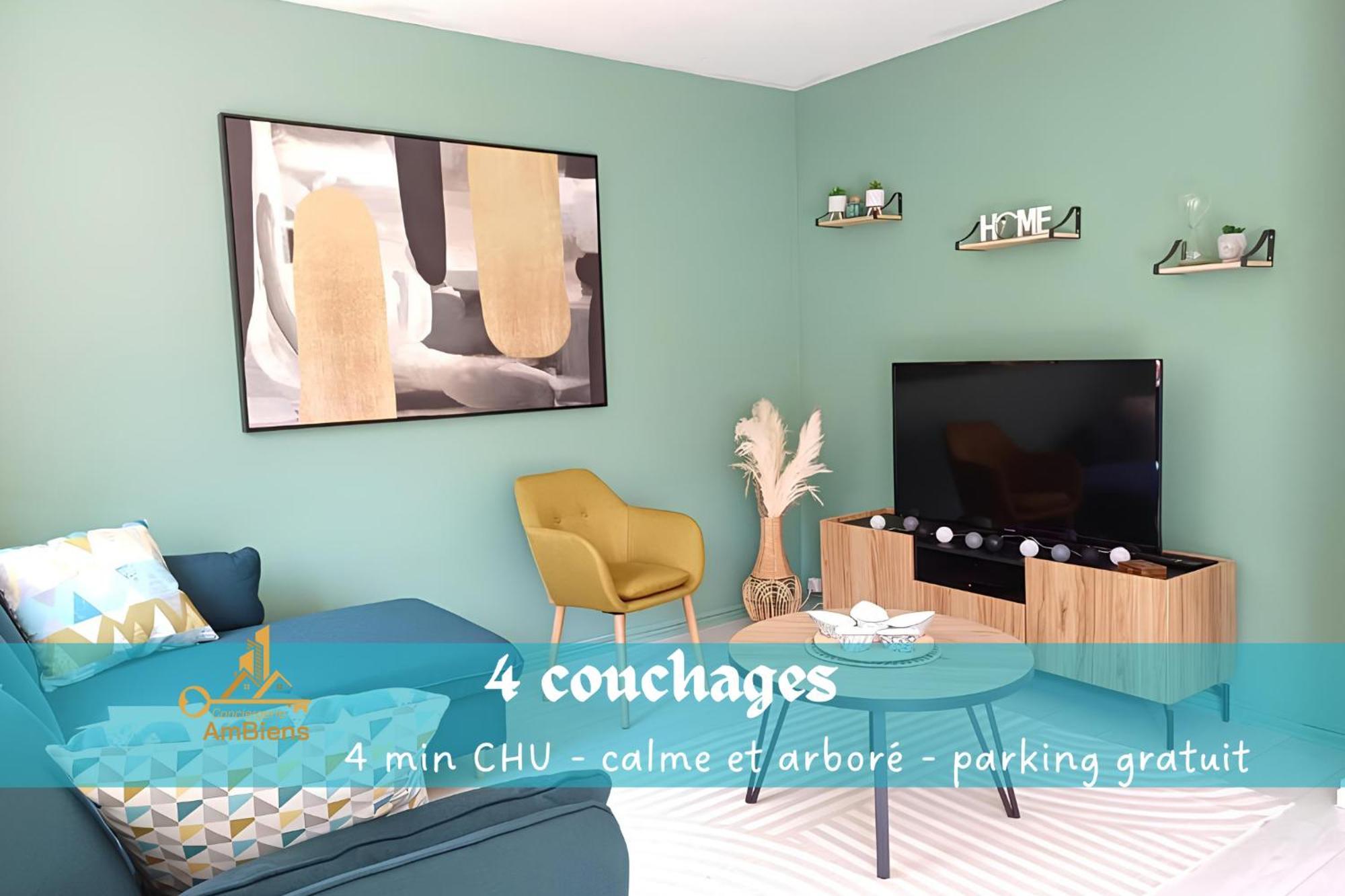 Proche Chu - 4 Couchages - Parking Gratuit - Local Velo Apartment Amiens Luaran gambar